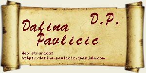 Dafina Pavličić vizit kartica